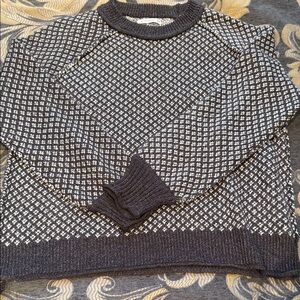 Staccato Black and White Patterned Crewneck Sweater